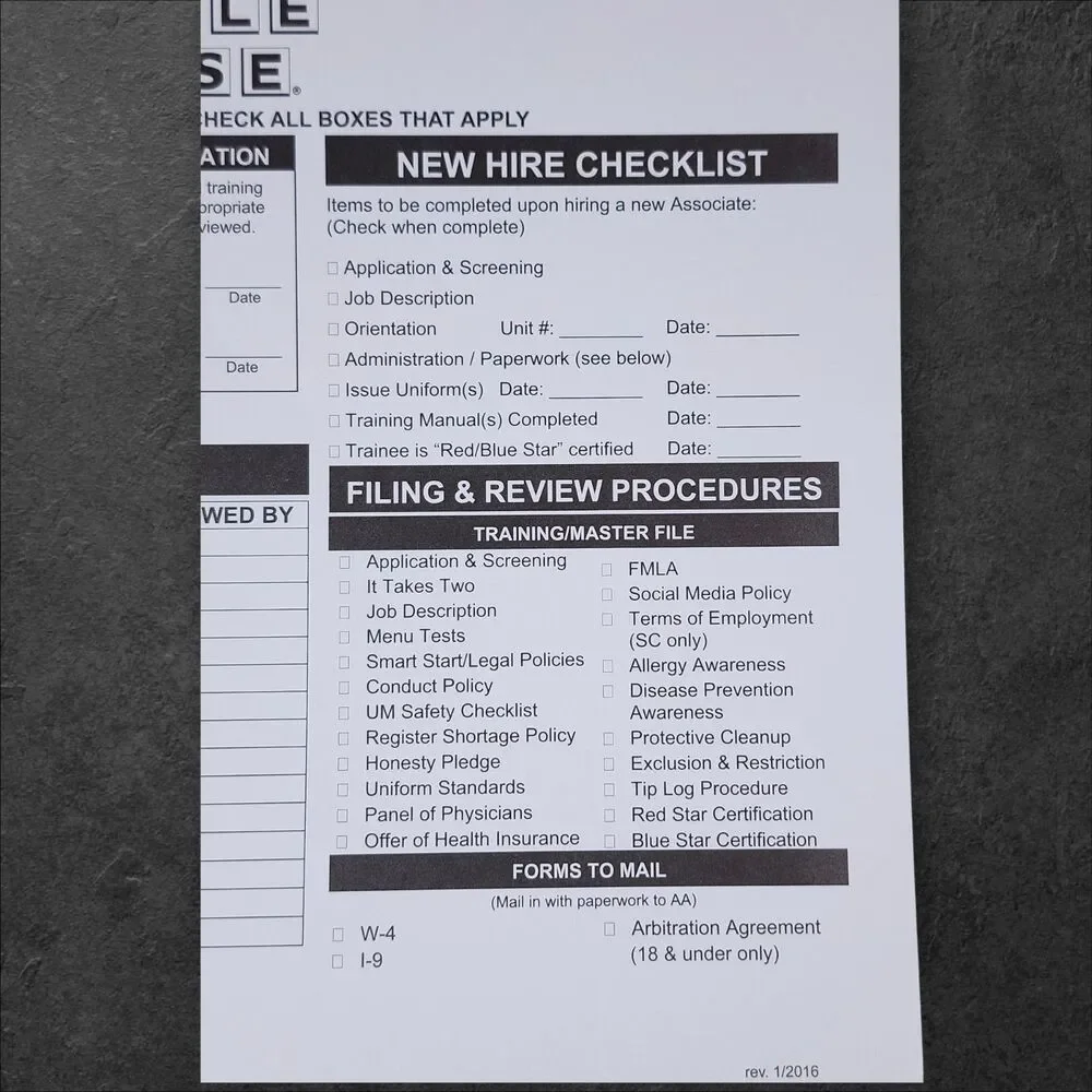 Waffle House New Hire Manager Folders Lot of 10 Blank Discontinued Ephemera